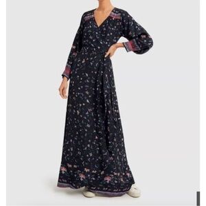 Natalie Martin Black Floral Maxi Dress
